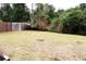 Large backyard with wooden fence and grassy area at 1201 Buccaneer Ave, Deltona, FL 32725