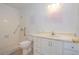 Bathroom with shower stall, toilet and vanity with drawers at 225 N Hill Ave # 60, Deland, FL 32724