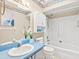 Clean bathroom with tub, shower, and updated vanity at 2928 Bristol Ln, South Daytona, FL 32119