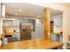 Modern kitchen with stainless steel appliances, light blue cabinets, and wood countertops at 331 Sheldon St, New Smyrna Beach, FL 32168