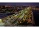 Aerial view of Beach Street in Daytona Beach at night at 404 S Beach St # 010 101, Daytona Beach, FL 32114