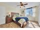 Bright bedroom with wood bed frame and ocean view at 2800 N Atlantic Ave # 212, Daytona Beach, FL 32118