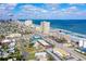 Oceanfront property aerial view, highlighting beach, road, and city proximity at 3501 S Atlantic Ave # 2030, Daytona Beach, FL 32118