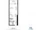 Floor plan showing a studio apartment layout with kitchen, bath, and balcony at 3501 S Atlantic Ave # 2030, Daytona Beach, FL 32118
