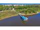 Private boat dock with covered shelter and calm waters at 3765 John Anderson Dr, Ormond Beach, FL 32176