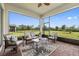 Relaxing screened patio with seating area and backyard view at 2541 Yellow Brick Rd, Saint Cloud, FL 34772