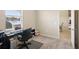 Home office features a desk, chair, and backyard view at 5631 Superior Dr, Lakeland, FL 33805