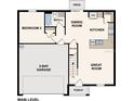 Main level floor plan showing kitchen, dining room, and two-bay garage at 3508 Dahlia Dr, Haines City, FL 33844
