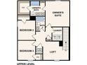 Upper level floor plan showing Owner's Suite, two additional bedrooms, and a loft at 2219 Majestic Span Ave, Eagle Lake, FL 33839