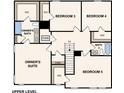 Upper level floor plan with owner's suite and three additional bedrooms at 1705 Seabass Ln, Poinciana, FL 34759