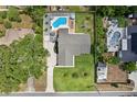 Aerial view of a house with a pool and large yard at 4220 Se 17Th St, Ocala, FL 34471