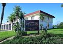 Entrance sign for Ocean Palm Villas South, a private community at 53 Ocean Palm Villa S # 53, Flagler Beach, FL 32136