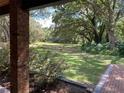 Spacious backyard with lush grass and large oak trees at 1921 Smitty Rd, Lady Lake, FL 32159