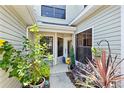 Private patio area with lush tropical plants at 122 Baytree Blvd, Tavares, FL 32778
