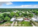 Aerial view of houses near waterfront with lush greenery at 34035 Linda Ln, Leesburg, FL 34788