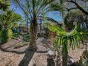 Relaxing backyard oasis featuring tropical plants and a screened patio at 33236 Grand Cypress Way, Leesburg, FL 34748