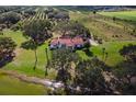 Aerial view of a home on the lake surrounded by trees at 38230 Yale Cir, Leesburg, FL 34788
