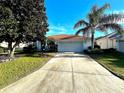 Single-story house with a two-car garage and palm trees at 5336 Tidewater St, Leesburg, FL 34748