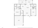 One-story floor plan with 2 bedrooms, 2 baths, and a 2-car garage at 1201 De La Fuente Ct, The Villages, FL 32162