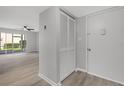 Bright entryway with built-in storage and wood-look floors at 600 Bahia Cir # A, Ocala, FL 34472