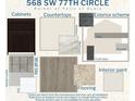 Home design selections including cabinets, countertops, and exterior finishes at 568 Sw 77Th Cir, Ocala, FL 34480