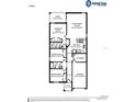 Floor plan showcasing a two-bedroom, two-bath home with an open layout at 5108 Sylas Jax Ave, Winter Haven, FL 33884