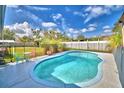 Relaxing kidney-shaped pool with a patio and fenced backyard at 3915 Pipkin Creek Rd, Lakeland, FL 33811