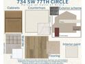 Parsyn model home showcasing kitchen cabinets, countertops, and exterior finishes at 734 Sw 77Th Cir, Ocala, FL 34474