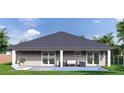 Home features a private pool and patio at 128 Indian Creek Rd, Oak Hill, FL 32759