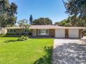 Charming single story home with a two-car garage and well-manicured lawn at 813 E 13Th Ave, New Smyrna Beach, FL 32169