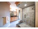 Spa-like bathroom with a large glass shower and updated fixtures at 1653 N Us Highway 1 # 201, Ormond Beach, FL 32174