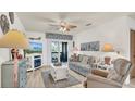 Living room with comfortable seating, TV, and access to a patio at 4411 Sea Mist Ct # 275, New Smyrna Beach, FL 32169