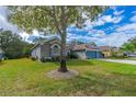 Picturesque front yard with mature trees and a well-manicured lawn at 3769 Fiano Dr, Port Orange, FL 32129