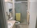 Bathroom with shower, toilet and vanity at 715 S Beach St # 306D, Daytona Beach, FL 32114