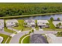 Aerial view of a residential neighborhood near a lake at 3951 Oakville Ave, Kissimmee, FL 34741