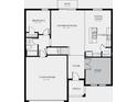 First floor plan featuring a kitchen, gathering room, and two-car garage at 128 Citrine Loop, Kissimmee, FL 34758