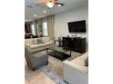 Living room with sofas, coffee table, and TV at 370 Lasso Dr, Kissimmee, FL 34747