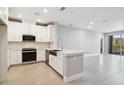Modern kitchen with stainless steel appliances and white cabinetry at 7557 Laureate Blvd # 6208, Orlando, FL 32827