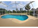 Kidney shaped pool with screened enclosure and spacious deck at 3128 Crystal Creek Blvd, Orlando, FL 32837