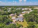 Bird's-eye view of a single-story house on a tree-lined street at 111 10Th St, New Smyrna Beach, FL 32168