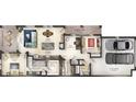 Two bedroom, two bath floor plan including a two-car garage at 2331 Datura Loop, St Cloud, FL 34772