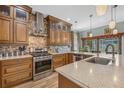 Spacious kitchen with wood cabinets, stainless steel appliances, and granite countertops at 442 Ella Mae Dr, Davenport, FL 33897