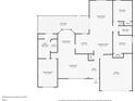One-story floor plan showcasing a spacious living area, kitchen, and multiple bedrooms at 3229 Clewiston St, Deltona, FL 32738
