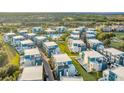 Aerial view of community featuring modern townhouses and landscaping at 7770 Sandy Ridge Dr # 227, Reunion, FL 34747