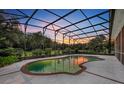 Relaxing screened pool and spa with sunset view at 1709 Onondaga Dr, Geneva, FL 32732