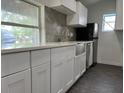 Modern kitchen with white cabinets and stainless steel sink at 1526 Lakewood Rd, Davenport, FL 33837