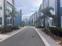 Townhome community featuring a private road and lush landscaping at 7740 Sandy Ridge Dr # 213, Reunion, FL 34747