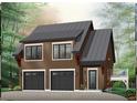 New three-car garage with contemporary design and a rooftop deck at 925 14Th St, Saint Cloud, FL 34769