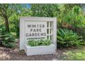 Winter Park Gardens Condominium entrance sign at 700 Melrose Ave # K32, Winter Park, FL 32789