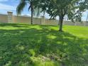 Spacious backyard with lush green grass and a tall wall at 2470 Salzburg Loop, Winter Haven, FL 33884